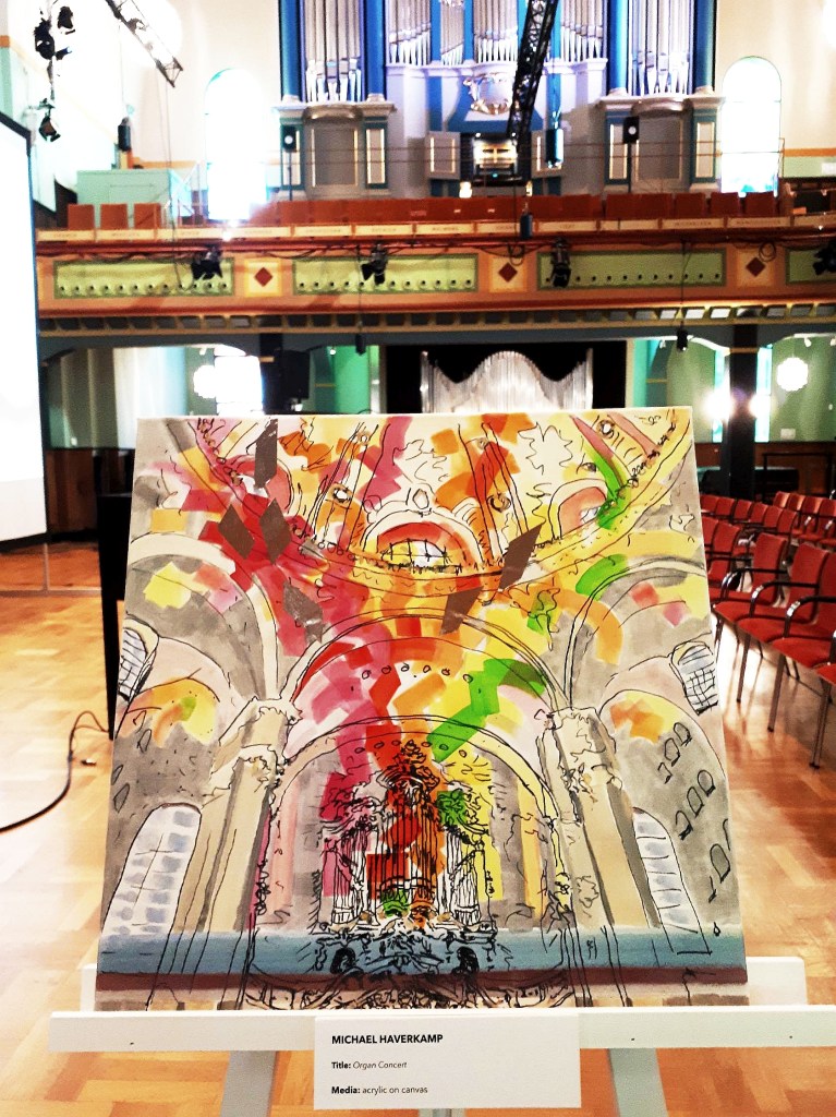 Michael Haverkamp: Organ Concert. Music painting shown during the IASAS Synesthesia conference 2026 at Orgelpark, Amsterdam.