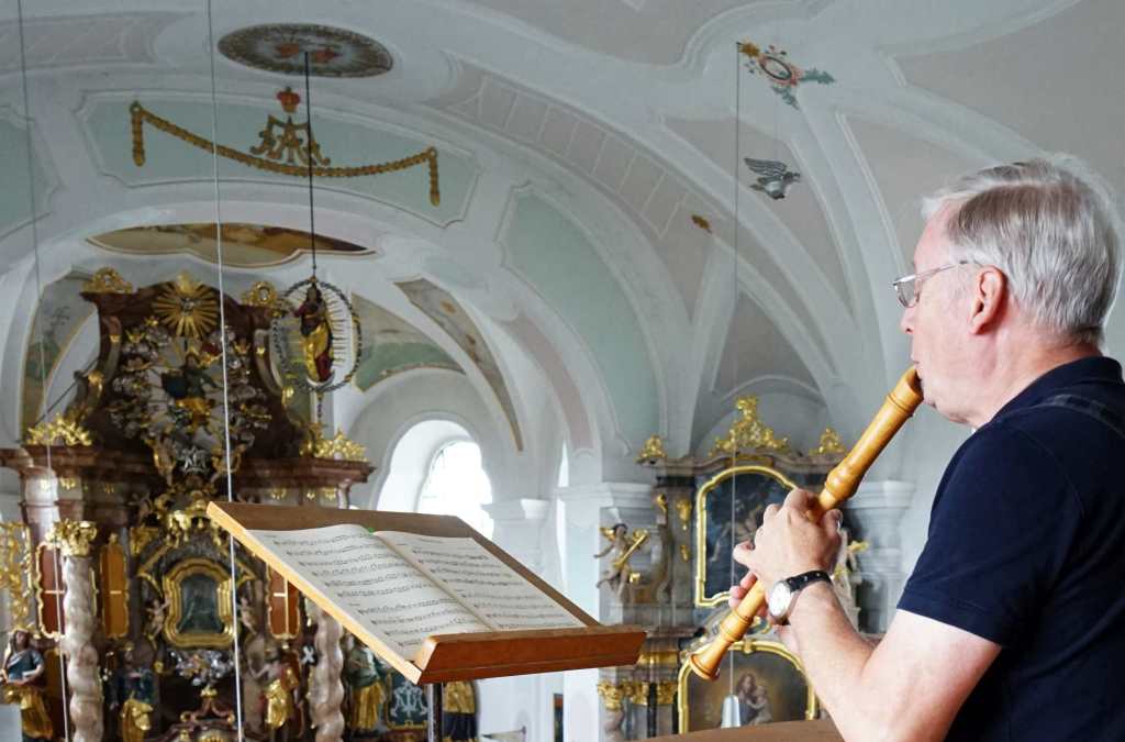 Aufnahme von Solowerken für Blockflöte  in der Wallfahrtskirche Weissenregen Oberpfalz, 2023 