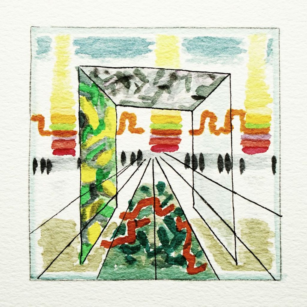 Darius Milhaud: Symphonie de chambre No. 1 "Printemps", Op. 43 (1917). Watercolor, pencil, ink on paper. Michael Haverkamp, 2018