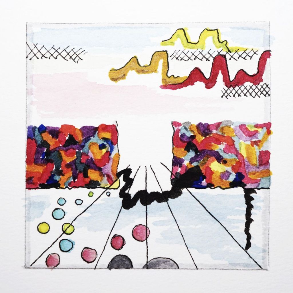 Darius Milhaud: Symphonie de chambre No. 2 "Pastorale", Op. 49 (1918). Watercolor, pencil, ink on paper. Michael Haverkamp, 2018