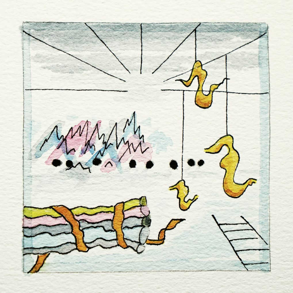 Darius Milhaud: Symphonie de chambre No. 6, Op. 79 (1923). Watercolor, pencil, ink on paper. Michael Haverkamp, 2018