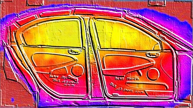 Sound transmission through vehicle side doors measured via sound intensity probes. Ford sound transmission loss lab, Michael Haverkamp, 1999